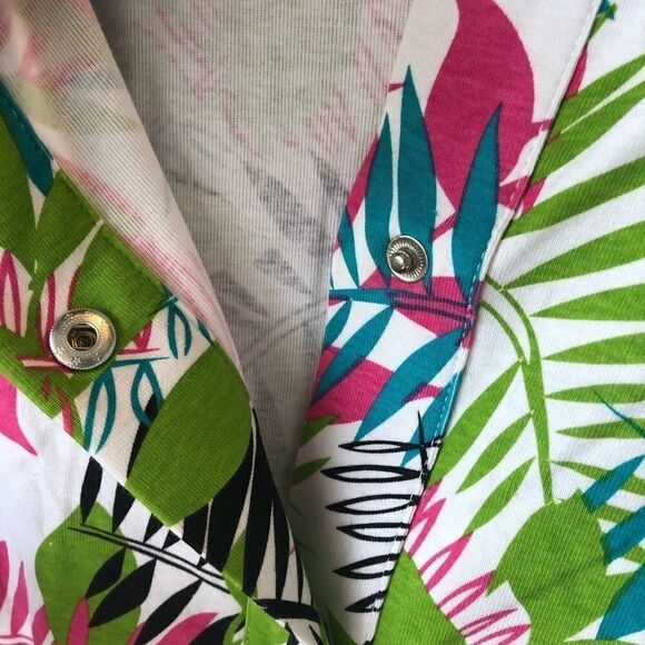 Passports Tropical Button Down Top Size L - Picture 5 of 7